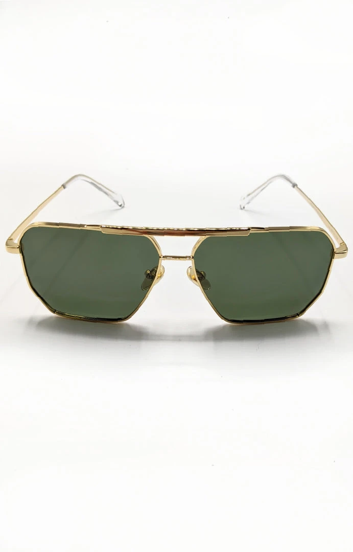 Billini/Banbe - B-1007-The Huntington - 61821 BANBE - The Huntington Sunglasses - Gold/Green