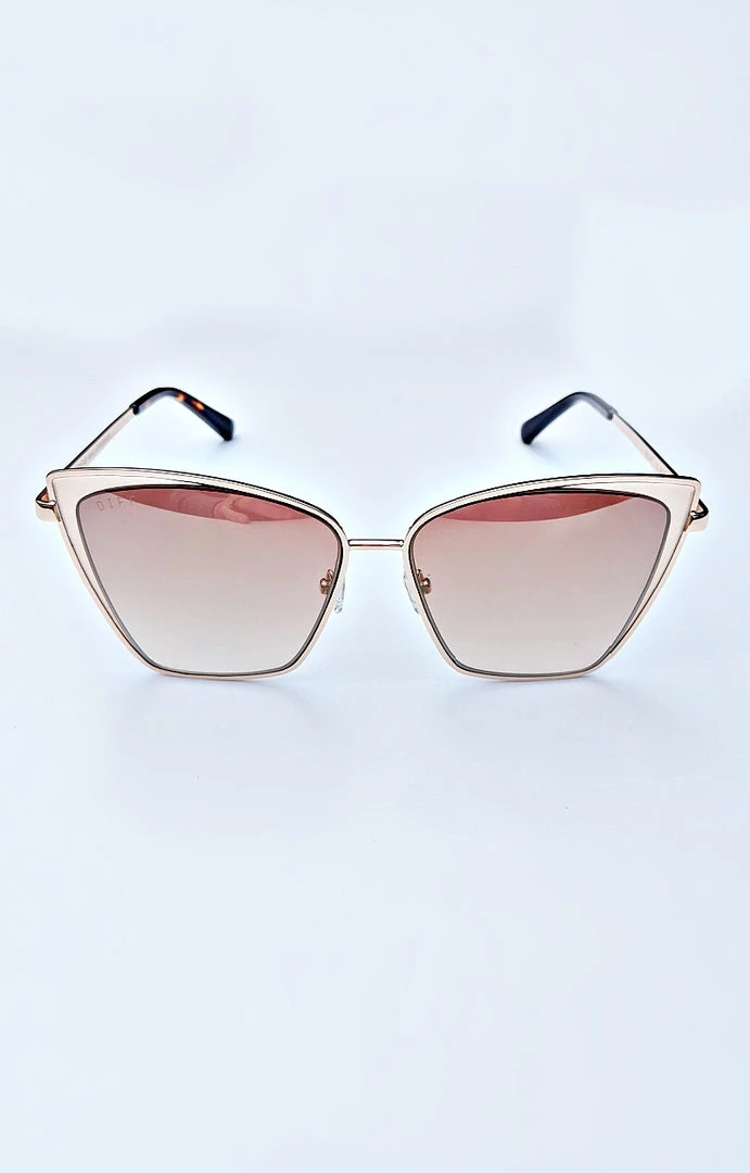 DIFF - BECKY-GD-BG18 - 61922 Accessories DIFF - Becky Brush Gold Flash Brown Gradient Sunglasses