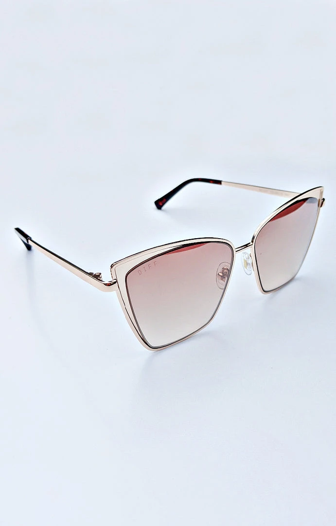 DIFF - BECKY-GD-BG18 - 61922 Accessories DIFF - Becky Brush Gold Flash Brown Gradient Sunglasses