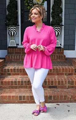 143 Story - TB2058-PP - 4922 TOPS Be My Reason Top - Fuchsia