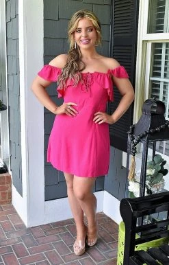 Main Strip - LD50758X - 5222 Keep On Dreaming Dress - Fuchsia DRESSES