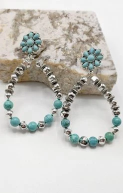 You Fashion Wholesale - 73923 - 112121 Accessories Just One Chance Earrings - Silver/Turquoise