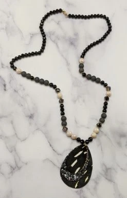 Your Fashion Wholesale - 72676 - 112021 Do You A Favor Pendant Necklace - Black