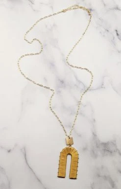 What's Hot - EMN0009-MST - 123021 Accessories Life Is Great Necklace - Mustard