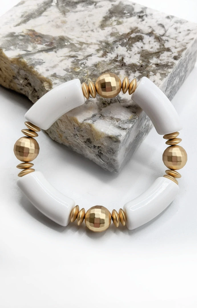 What's Hot - EMB1073WHT - 3922 Play Your Tune Bracelet - White