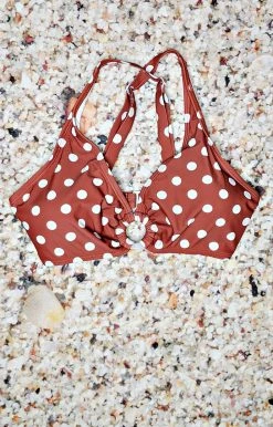 Unique Vintage - CZ196 - 33022 See You At The Pool Bikini Top - Rust SWIMWEAR