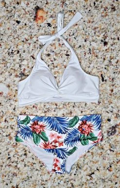 Queen - 33022 Hawaiian Dreams Two Piece Swimsuit - White SWIMWEAR