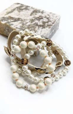 Southern Grace - AB9476 - 4422 Love Endlessly Bracelet Set - Ivory/Leopard