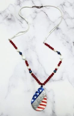 Southern Grace - AN7442 - 62221 Glitter Up My America Necklace Accessories