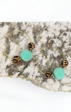 Southern Grace - AE7361MNT - 6922 Look Forward Hoop Earrings - Mint Accessories