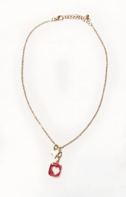 What's Hot - QN4402GDRD - 61322 Social Sweetheart Necklace - Red Accessories