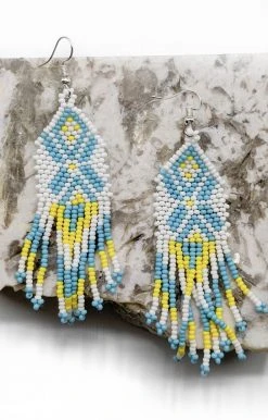 Beaded Corner - E-17-SB-51 - 71222 Accessories Time To Refresh Earrings - Blue/White
