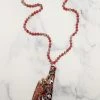 Your Fashion Wholesale - 11622 Hey Sister Leopard Necklace - Red Accessories