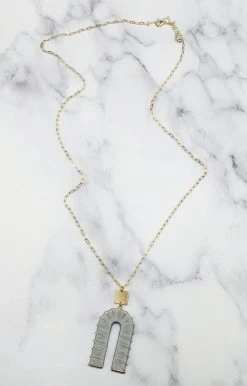 What's Hot - EMN00091-GRY - 63022 Life Is Great Necklace - Gray