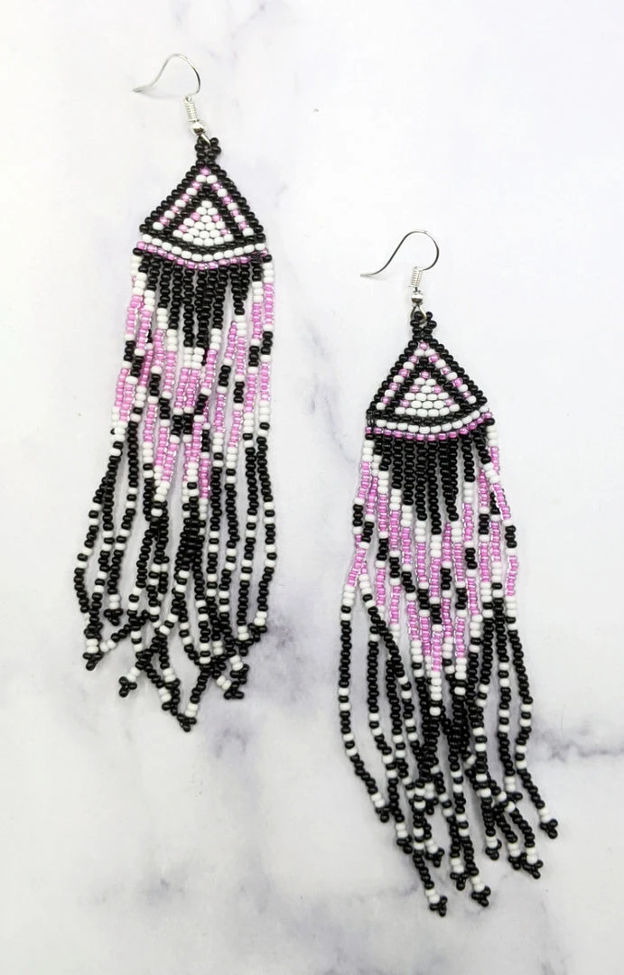 Beaded Corner - E-60-SB-21 - 7222 Near To You Earrings - Black/Pink Accessories