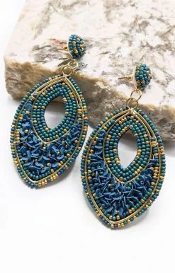36E11146GLTEA - 71922 Wrapped In Smiles Earrings - Teal