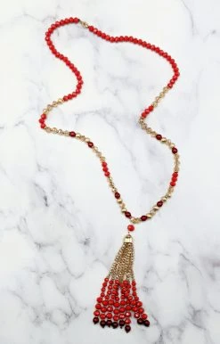 YFW - 72656-32 - 72122 Accessories Make This Moment Necklace - Red