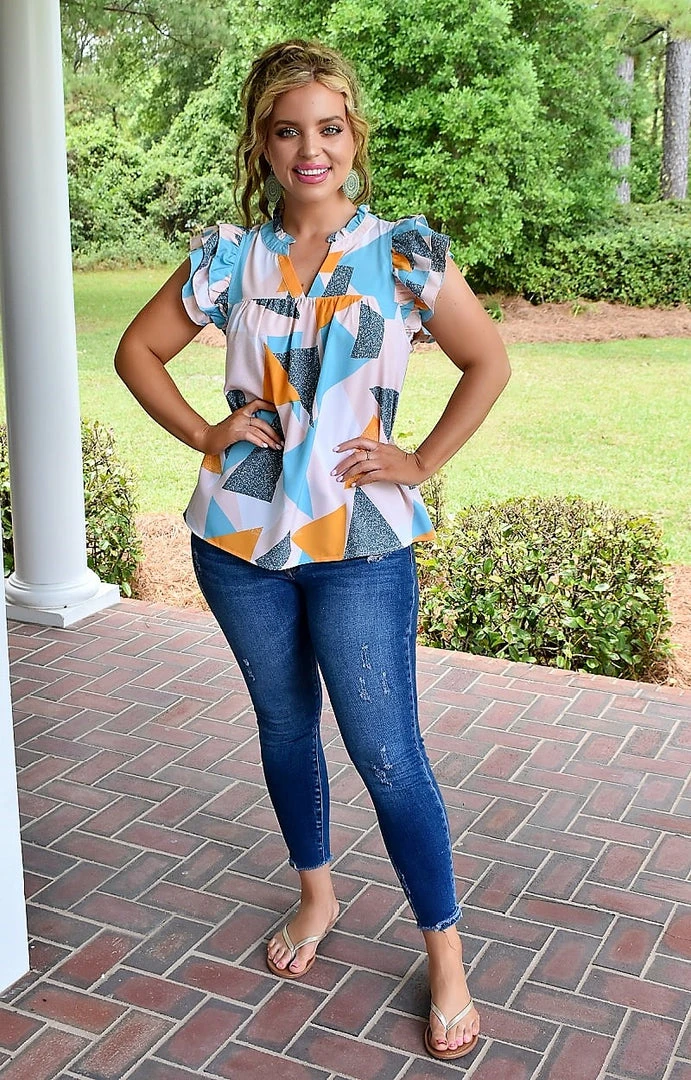 Entro - T18330 - 61822 TOPS Be Sweet Print Top - Multi