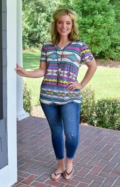 Heimish - ST2000-48 - 72522 Let Me Adore You Print Top - Multi