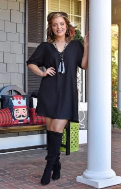 Adrienne - 2491S - 122921 DRESSES Charming Ways Dress - Black