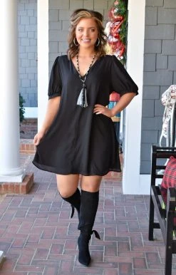 Adrienne - 2491S - 122921 DRESSES Charming Ways Dress - Black