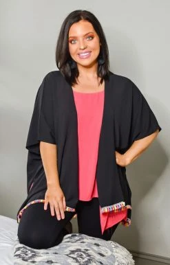 Spin USA - 5001 - 5421 All Time Favorite Kimono/Cover Up - Black Cover Ups
