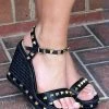 Shu Shop - Jemma-01 - 5822 SHU SHOP - Jemma Studded Wedge - Black