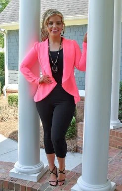 Heimish - SJ1206-10 - 62222 Everything You Need Blazer - Hot Pink TOPS