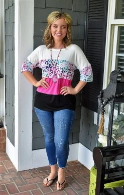 Heimish - ST2402-10 - 72222 With Every Effort Colorblock Top TOPS