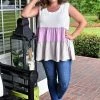 White Birch - T23553XL - 52922 Story Of Us Colorblock Top