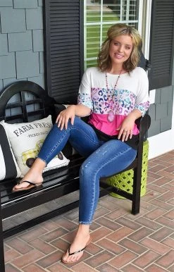 Heimish - ST2402-10 - 72222 With Every Effort Colorblock Top TOPS