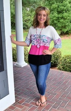 Heimish - ST2402-10 - 72222 With Every Effort Colorblock Top TOPS