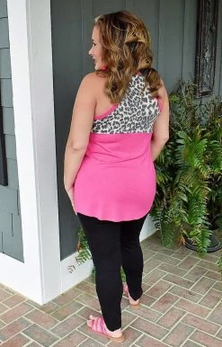 Heimish - BL-ST2401-10 - 31122 TOPS Feeling Like Forever Colorblock Top - Leopard/Fuchsia