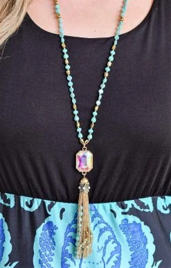 Southern Grace - AN9629-TQ - 71622 A Day In The Life Necklace - Turquoise