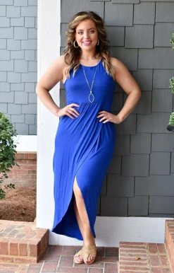 Heimish - BL-SD1012S - 2722 Trouble Free Life Maxi Dress - Royal Blue DRESSES