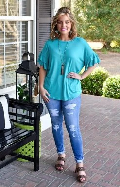 Heimish - BL-ST1011S - 3122 Forgive Me Not Top - Turquoise