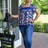 Andree - 18636-1-PP - 5822 A Pretty Sight Floral Top - Blue/Multi TOPS