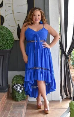 Main Strip - LD50338 - 2822 DRESSES The Big Picture Maxi Dress - Cobalt Blue