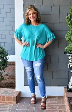 Heimish - BL-ST1011S - 3122 Forgive Me Not Top - Turquoise