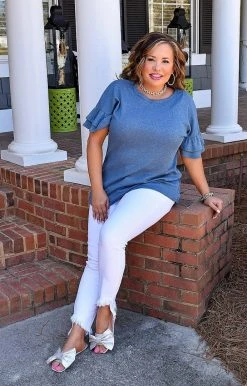 Heimish - BL-ET6656-10 - 32122 Soulful Looks Top - Denim Blue