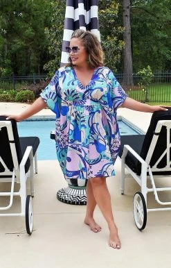 Unique Vintage - 162891-SP069WD0 - 6122 SWIMWEAR Casual Summer Print Caftan - Multi
