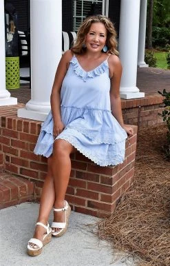 Moodie - M70501-P - 71622 Totally Satisfied Dress - Blue DRESSES