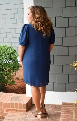 Adrienne - 2491S - 11121 DRESSES Charming Ways Dress - Navy