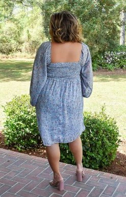 143 Story - IDM8090A-PP - 32922 Feeling So Special Floral Dress - Blue DRESSES