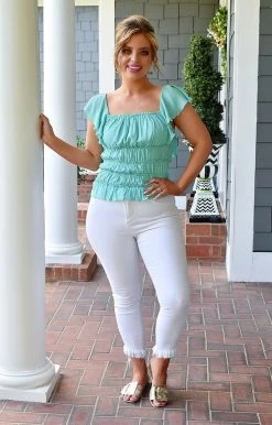 143 Story - ITM8070-PP - 6922 Special Feeling Bodysuit - Mint TOPS