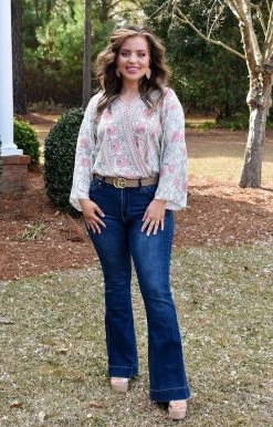 Jealous Tomato - EB1006PD - 12822 TOPS Somewhere Out There Floral Bodysuit