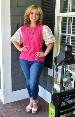 See & Be Seen - T3359 - 72122 Forever Friendly Top - Fuchsia