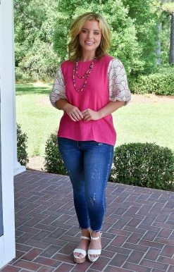 See & Be Seen - T3359 - 72122 Forever Friendly Top - Fuchsia