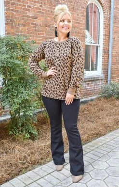 Southern Grace - 6439E - 10620 Take On The Night Leopard Print Pullover