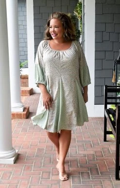 Davi & Dani - DD10647PER - 52722 Take A Picture Floral Dress - Pastel Green